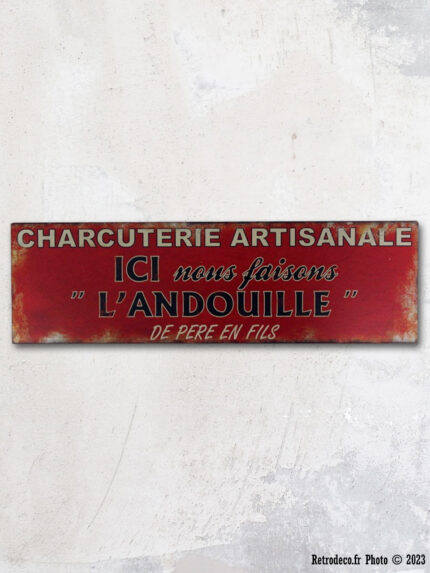 Plaque métal Charcuterie artisanale déco campagne Antic Line