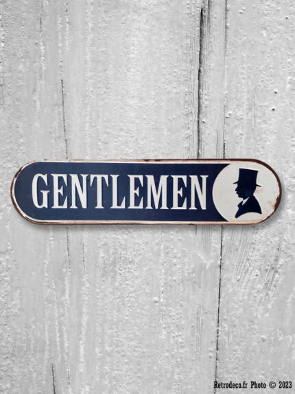 Plaque toilette métal bleu Gentlemen Lafinesse