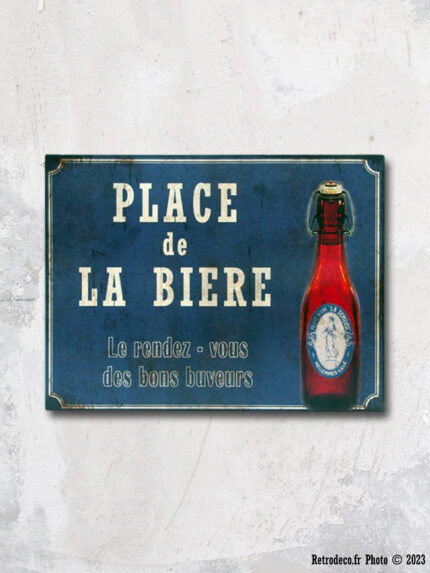 Plaque métal Place de la Bière Antic Line