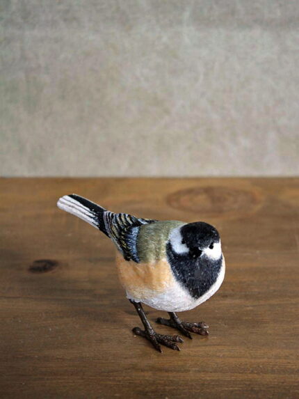 Mésange à tête noire en résine déco campagne Chehoma