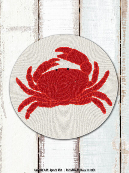 Set de table perles Crabe déco bord de mer Chehoma