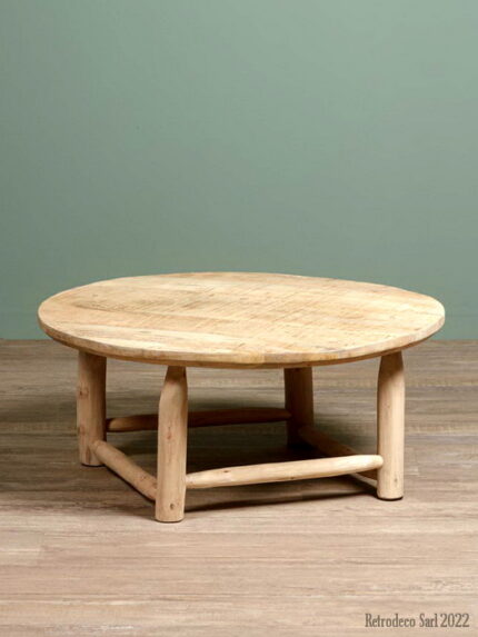 Table basse ronde bois brut Archipel déco naturelle Chehoma