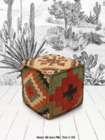 Pouf carré en tissu kilim Chehoma