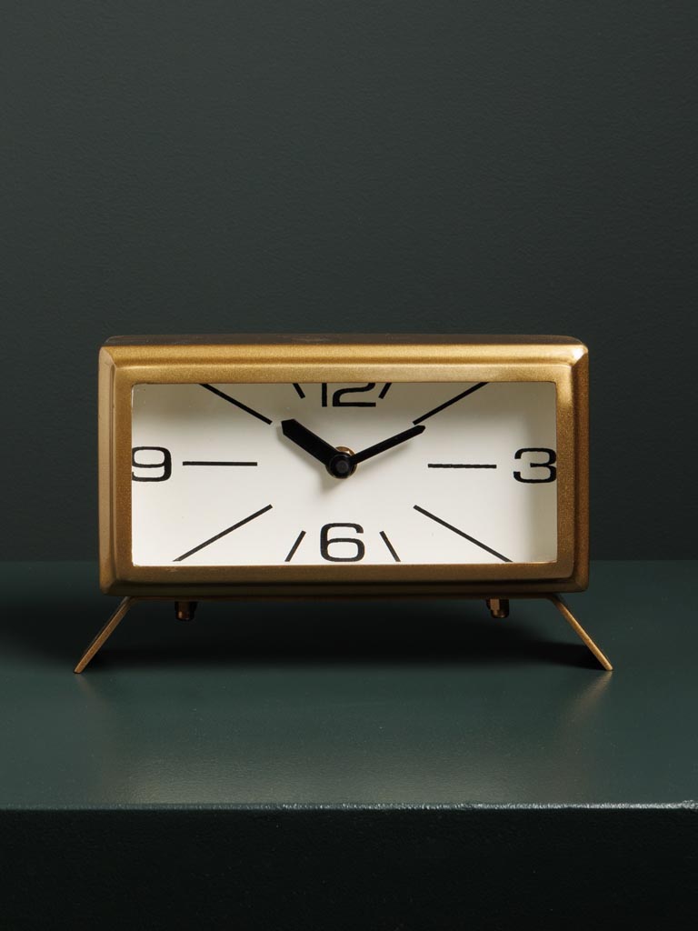 Horloge rectangulaire patine laiton Chehoma