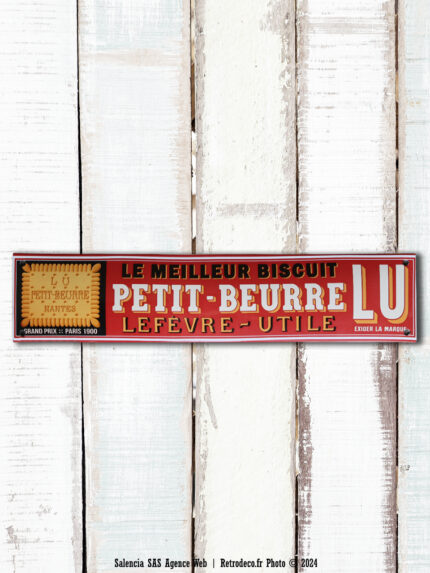 Plaque émaillée rectangulaire grande Petit Beurre LU