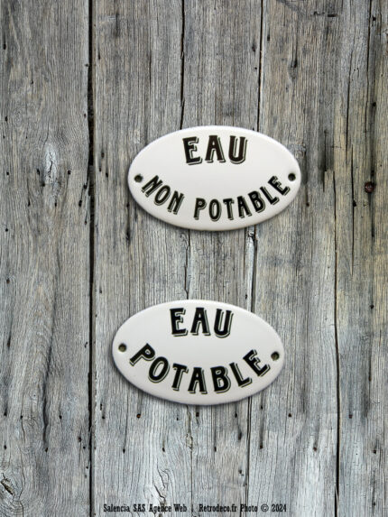 Plaque émaillée Eau potable ou non-potable