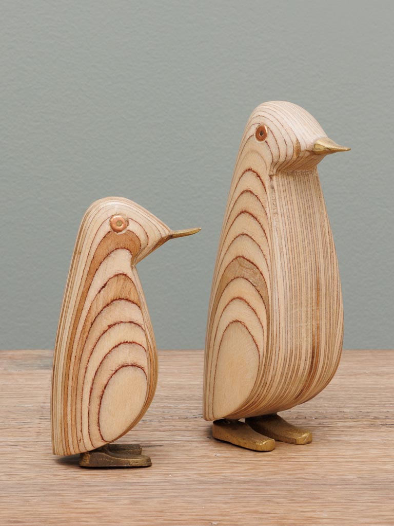 Set de 2 pingouins en bois Chehoma