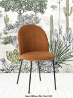 Chaise Abba velours orange Fox Athezza