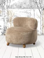 Fauteuil rond taupe Zepo Ixia