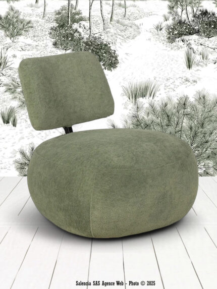 Fauteuil rond vert Griza Ixia