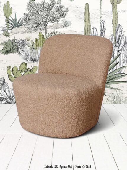 Fauteuil beige Birman Chehoma