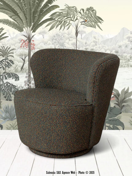 Fauteuil rotatif kaki Kiwi Chehoma